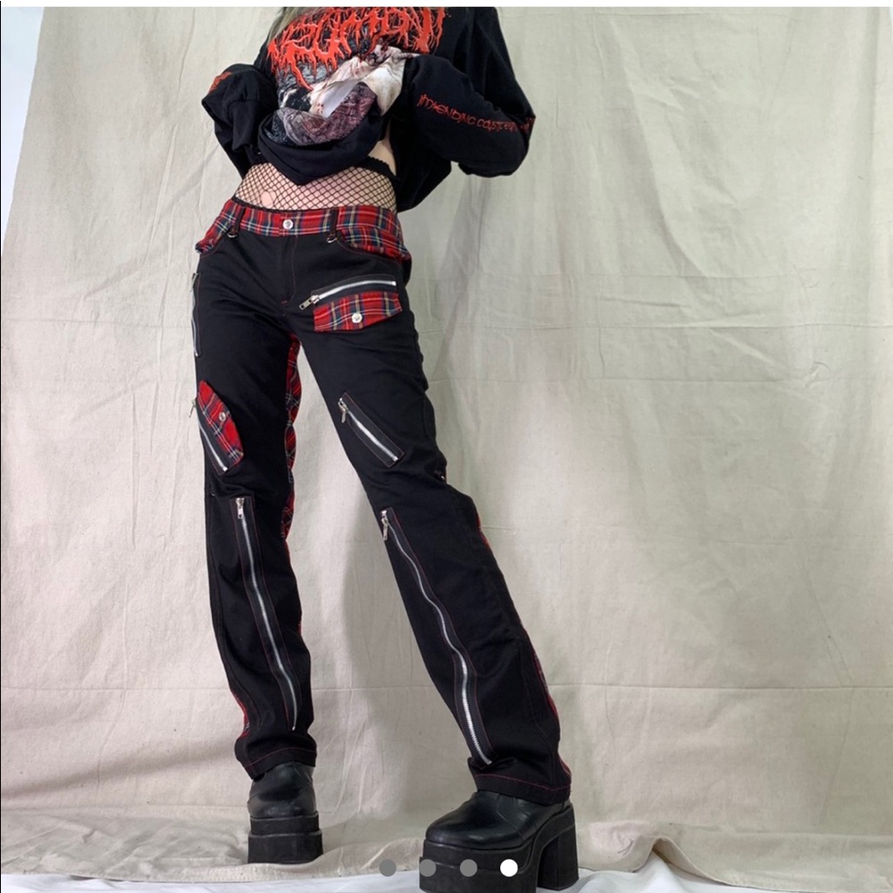 2000s Plaid Punk Split Pants